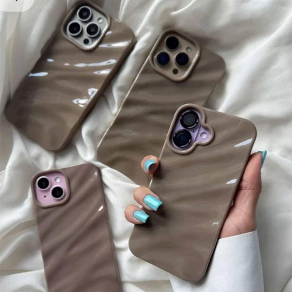 iPhone Brown Wave Mobile Cover - Image 3